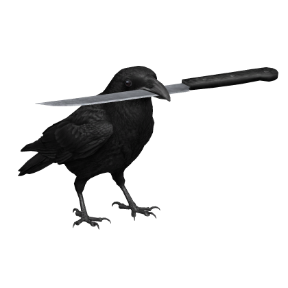 Crow Raven w/ a Knife - On Head