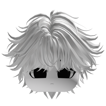white anime messy layered hair
