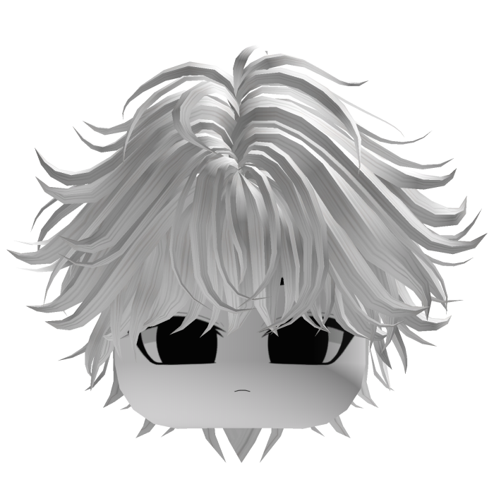 white anime messy layered hair