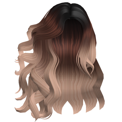 Voluminous Curly Hair in the Wind in Blonde Ombre Roblox item