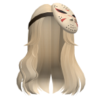 Halloween Blonde Hair with Jason Mask