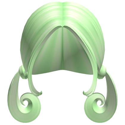 -',ৎ Low Short Curly Pigtails in Green
