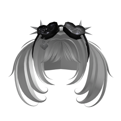 White Spiked Heart Emo Pigtails 