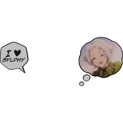 Sylphy Greyrat Thinking Bubble + I Love Text Roblox item