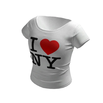 Y2K I LOVE NEW YORK Graphic T Shirt | White | Roblox Item
