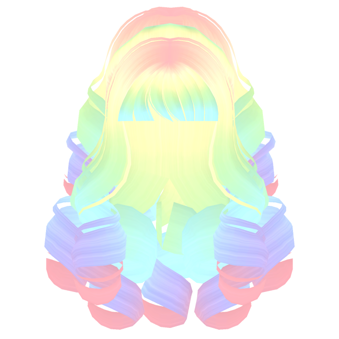 Fluffy Curly Pearl Ponytail Rainbow