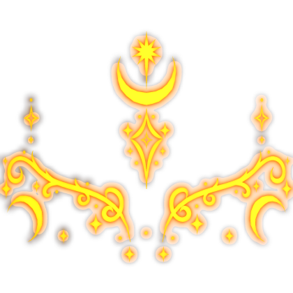 Orange Celestial witch glowing face marks emissive