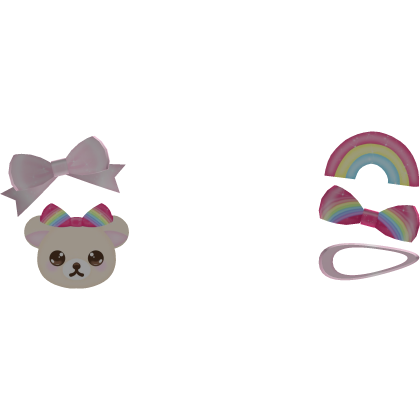 cute rainbow cheerleader korilakkuma hairclip 🌈
