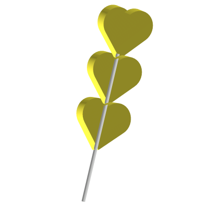 Yellow Lollipop Heart Candy
