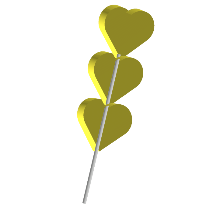 Yellow Lollipop Heart Candy