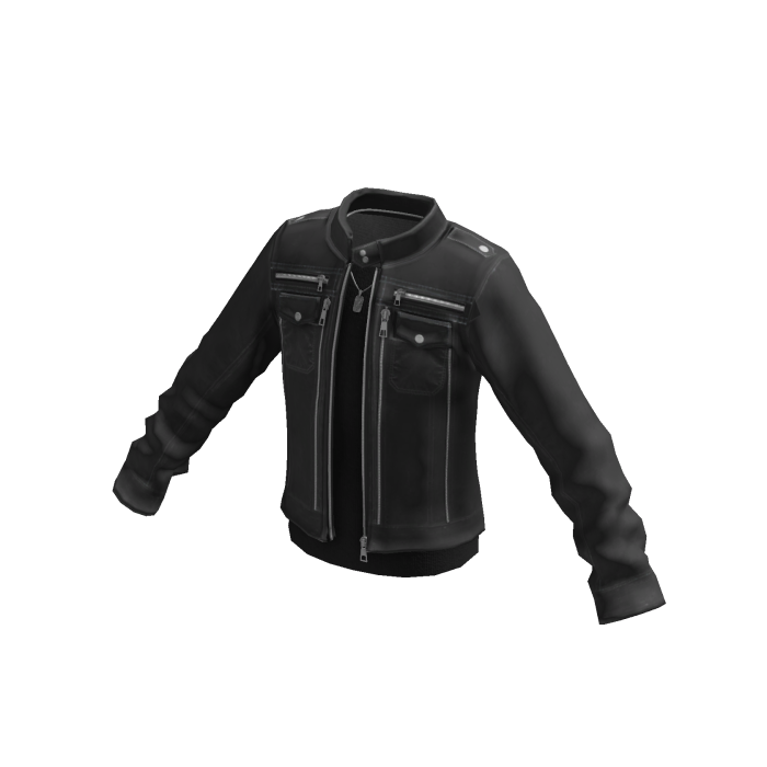 Y2K Streetwear Moto Jacket w/ Chain (Black)