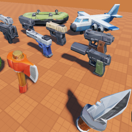 16 Free Low Poly FPS Weapons and Military Models preview 1