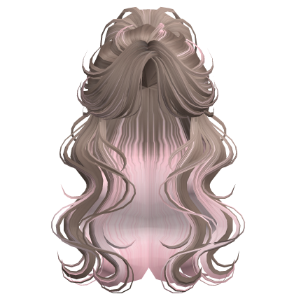 Crimped Wavy Empress Ponytail Milktea&Pink
