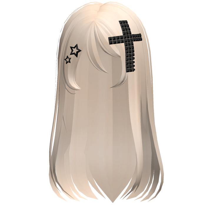 Emo Scene Long Hair w Cross Beige