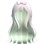 Kawaii Wavy Princess Hair w/ Bow (Fruity/Rainbow)