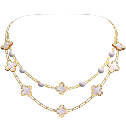 Layered Gold Clover Necklace with Pearls 3.0 