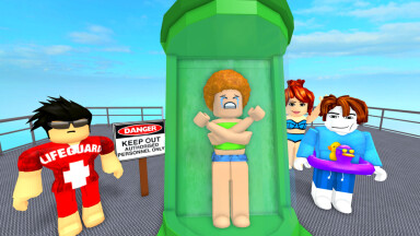 🌊Tallest Waterslide Line Simulator