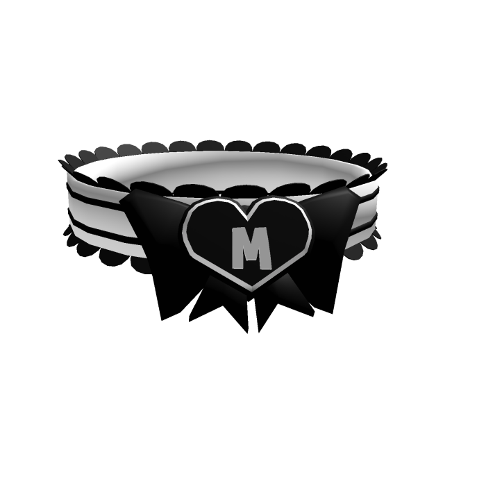 Necklace white and black Initial M 3.0