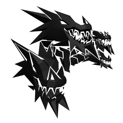 White Cartoony Dragon Heads