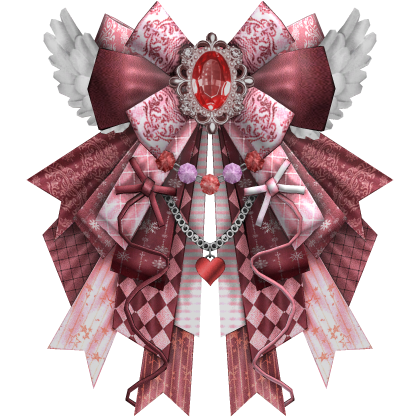Gothic Pink Emo Diamond Hair Bow Ribbon Roblox item