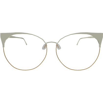 Low-Sitting White Cat-Eye Glasses