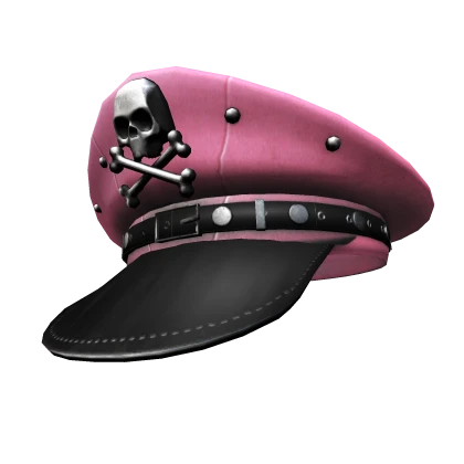 Vintage Pink Commander Skull Cap Roblox item thumbnail