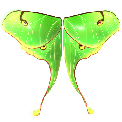 Emissive Glow Luna Moth Wings