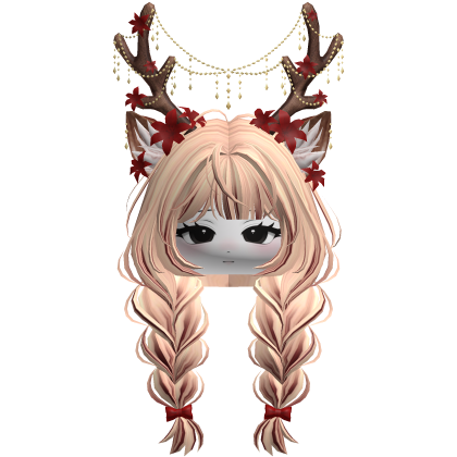 Ethereal Christmas Fairy Fawn Braids w/ Antlers