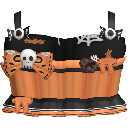 Orange Halloween Skull Bow Shirt