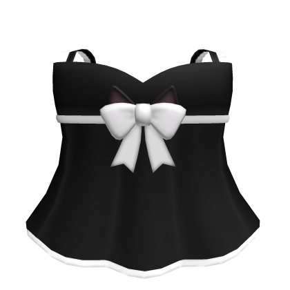 Kitty Baby Doll Dress In Black & White Roblox item