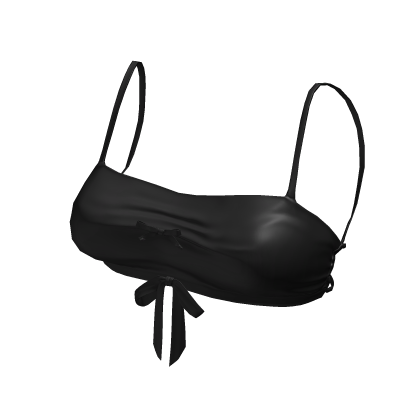 Y2K Satin Bow Cami Top Black [JEYS] thumbnail