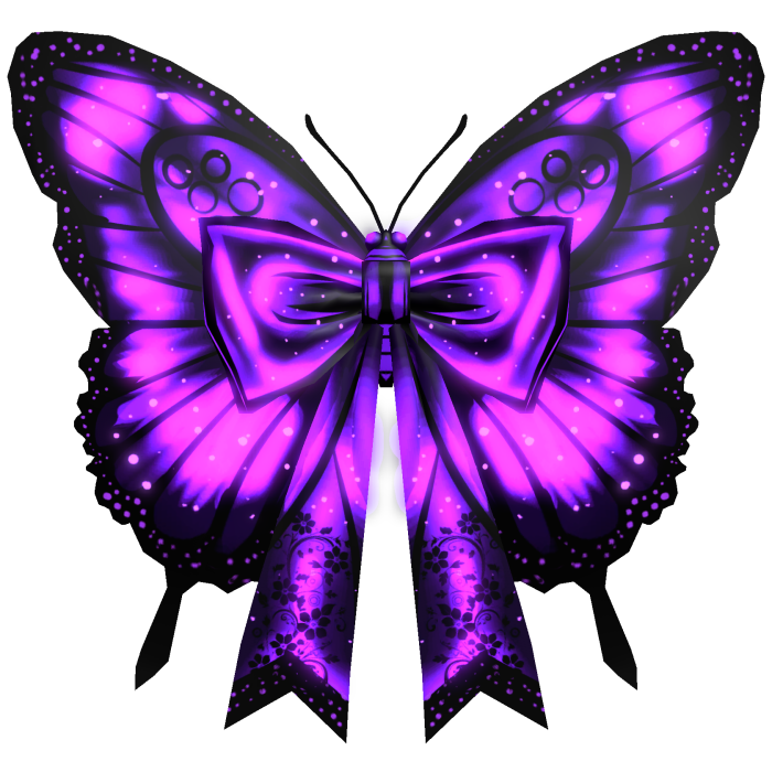 [GLOWING] Purple Butterfly Bow Wings Cute