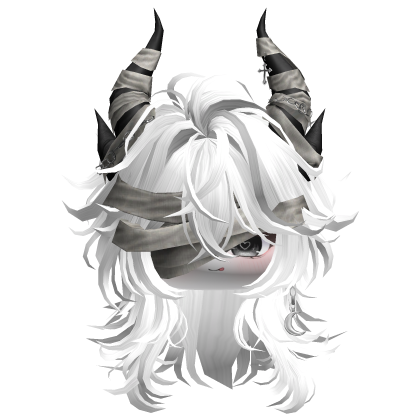 Horned Anime Demon Wolfcut (White)