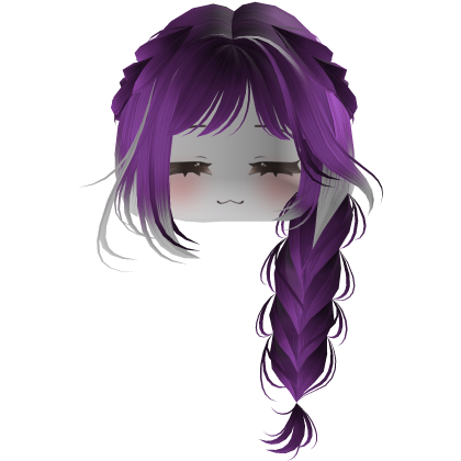 Cute Y2K emo hair adorable braids curls (purple) Roblox item