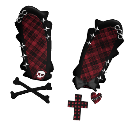 red vkei punk plaid bunny ears