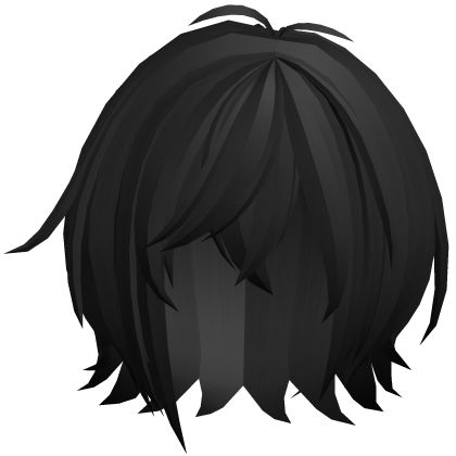 soft messy short black hair