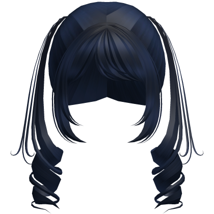 Cute Swirly Half-Up Pigtails (Blue)