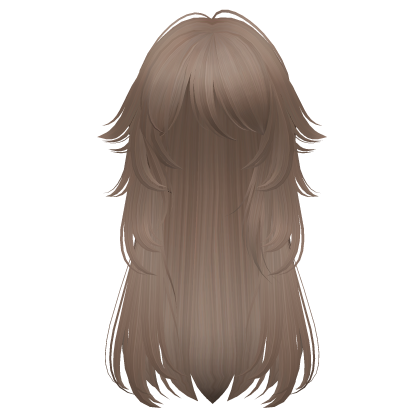 long fluffy anime hair with tufts (milk tea)