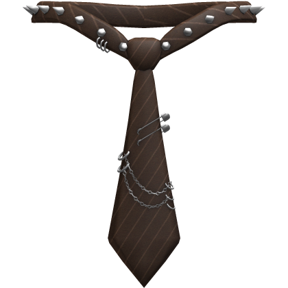 Brown Striped Emo Chained Tie Roblox item