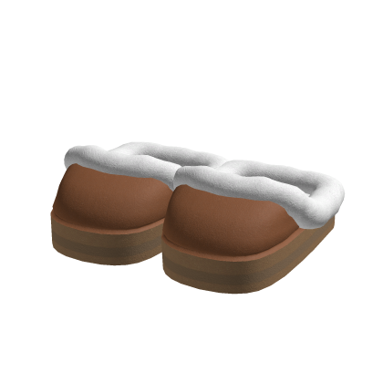 ♡ fluffy platform slippers (brown)