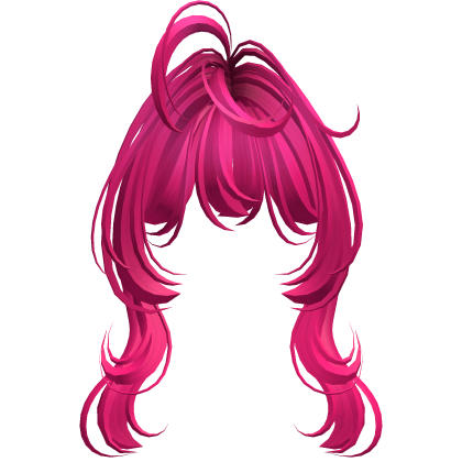 Anime Stylish Messy Girl Bangs (Hot Pink) Roblox item
