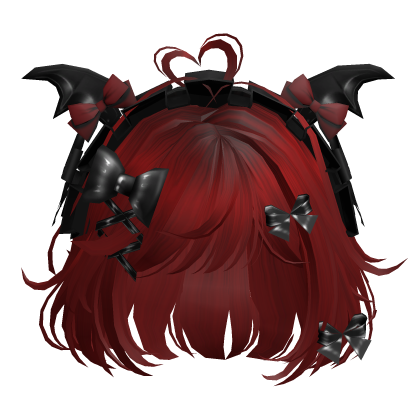 Goth Bob w/Maid Headband (Red)
