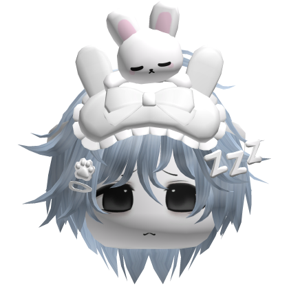 Moe Sleepy Cute Bunny Anime Boy Hair Blue