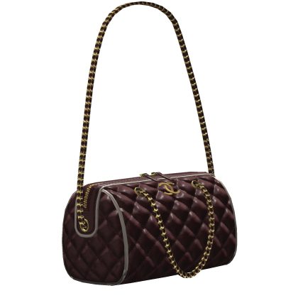 Designer Burgundy Gold Quilted Bowling Bag Roblox item