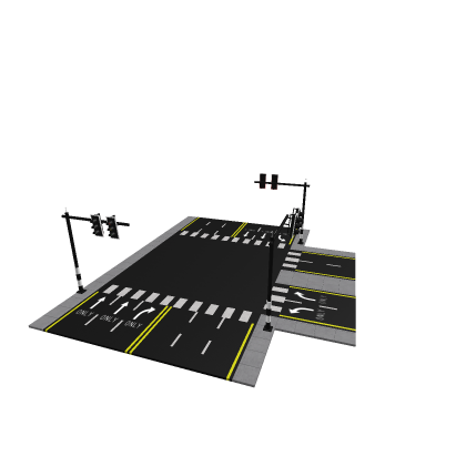 Large road/Medium road T intersection