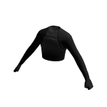 Goth Cropped Up Black T-Shirt with Gloves