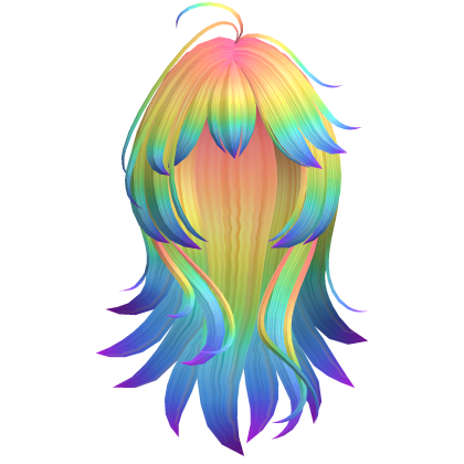 Anime Long Layered Hair w/ Wispy Bangs (Rainbow)