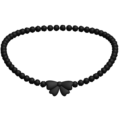 Pretty Black Bow Necklace