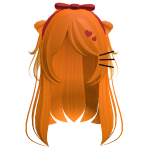 Soft Heart Hair with Kitty Ribbon (Ginger)