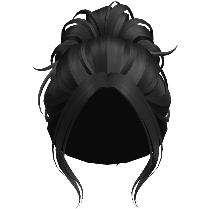 Sleek Messy Hair Updo Bun (Black)